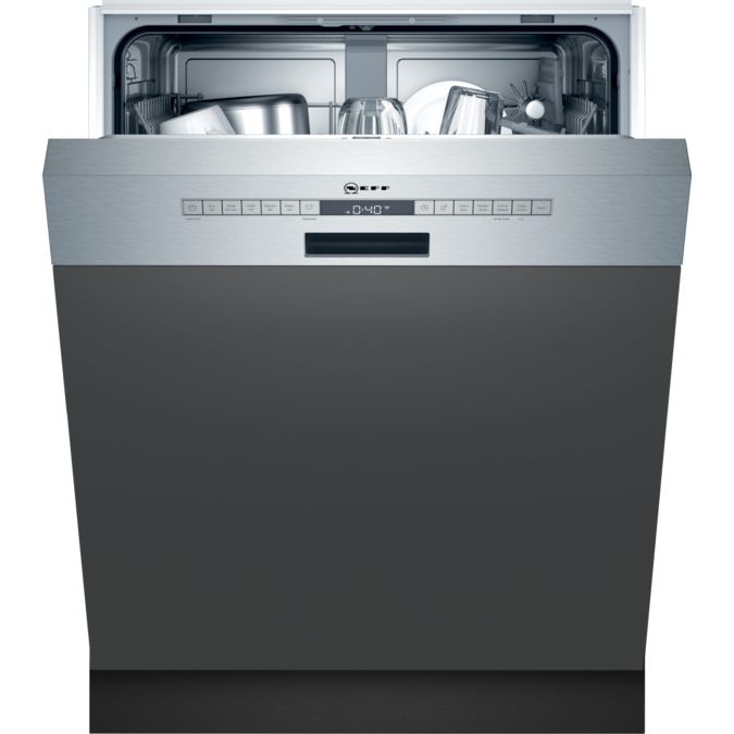 Masina De Spalat Vase Semi-Incorporabila Neff S145HTS15E, 60 Cm, 12 Seturi, Clasa E, 6 Programe, Inox