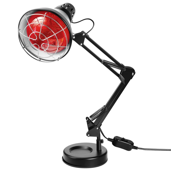 Лампа за инфрачервена терапия, WALALLA, 150W, преносима, черна