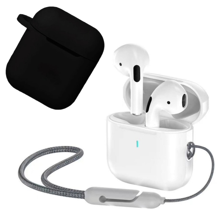 Vezeték nélküli fejhallgató, i4FIT®, szilikon tok, Bluetooth 5.3, Touch Control, TWS, ANC zajszűrés, HiFi hang, LED kijelző, fehér