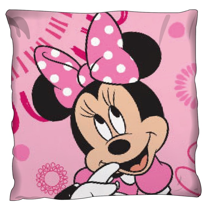 Carbotex díszpárna, Minnie Mouse, bársony, 40x40x20cm