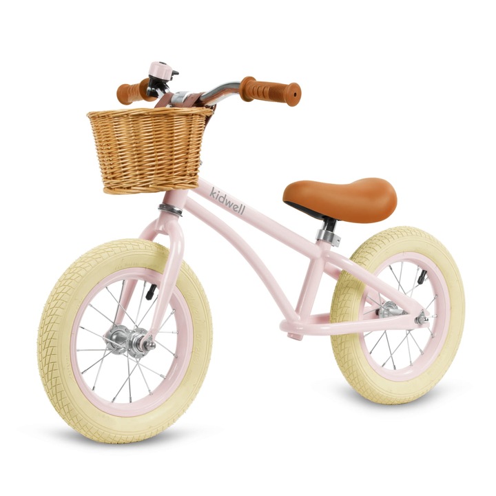Bicicleta fara pedale Kidwell Classy, cu cosulet, multicolor, 12", 36-46cm