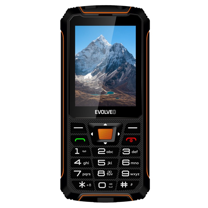 Evolveo STRONGPHONE Z6 Mobiltelefon, Fekete/Narancssárga