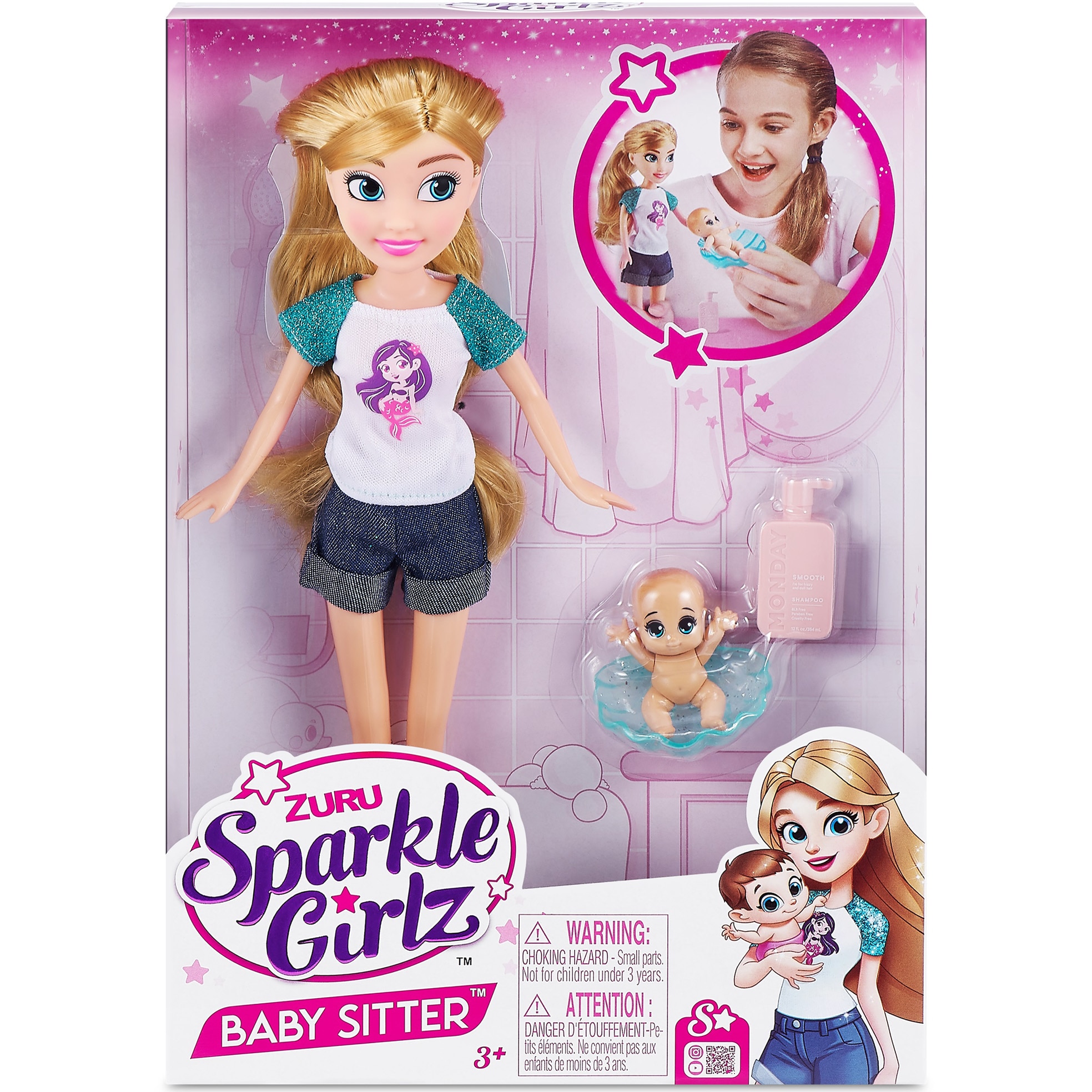 Set de joaca Sparkle Girlz - Babysitter, cu papusa inclusa