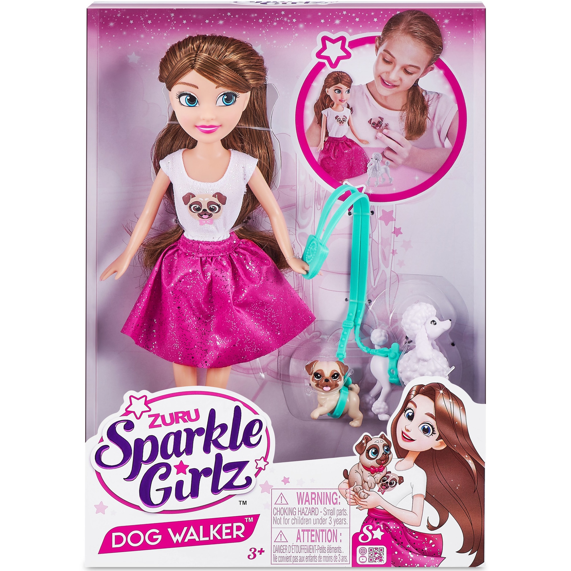 Set de joaca Sparkle Girlz - La plimbare cu catelusii, cu papusa inclusa
