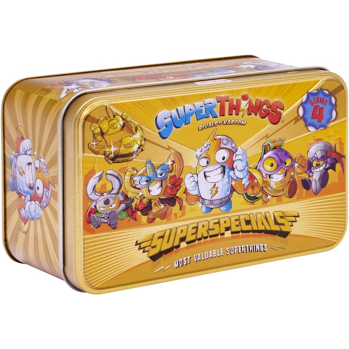 Set figurine SuperThings - SuperSpecials, cutie metalizata, seria 4