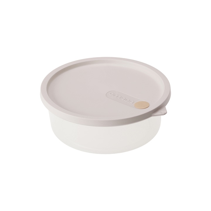 Cutie alimentara rotunda D18xH6, 5 cm 1L capac culoare miere