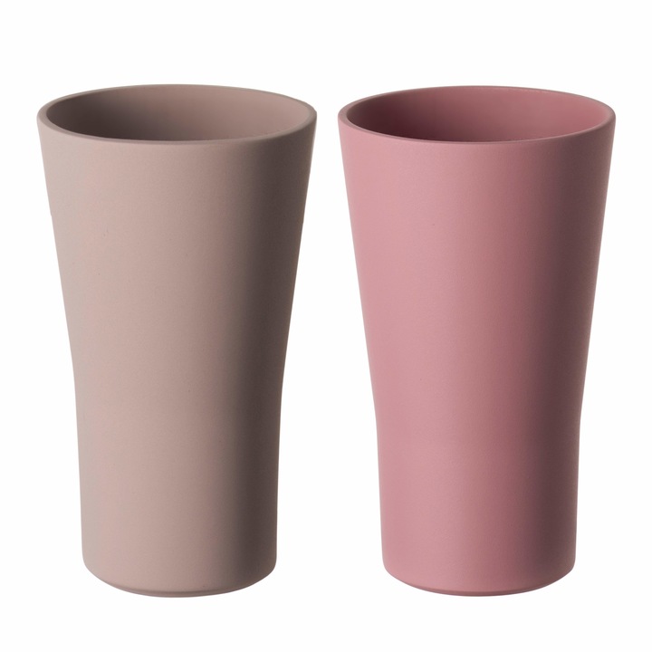 Set 2 pahare ReAmo 8.6x8.6x14.4 cm 0.44 L - Roz