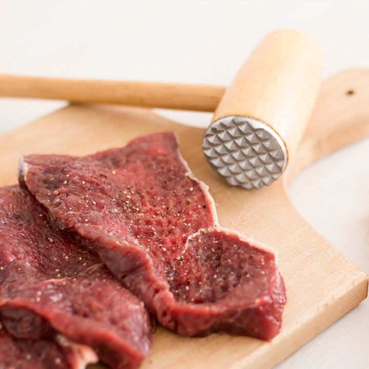 Ciocan Carne, Lemn, 29 cm, Cap Metalic, Culoare Naturala