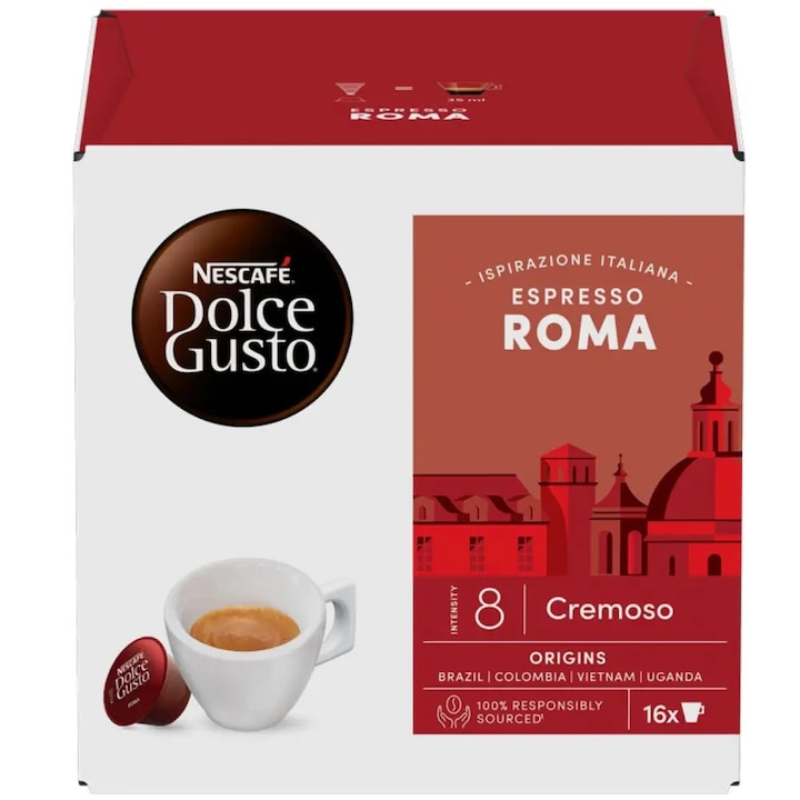 Capsule de cafea, NESCAFE Dolce Gusto, Espresso Roma, 16 capsule