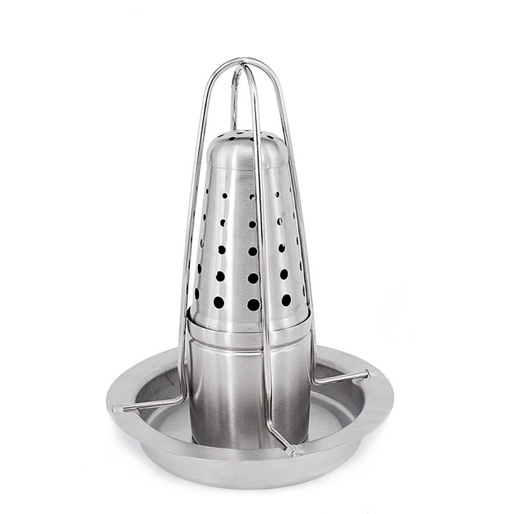 2 db függőleges csirkesütő állvány, JENUOS®, ezüst