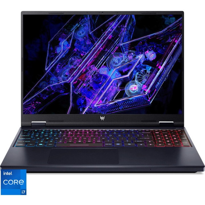 Acer Predator Helios Neo 16 PHN16-72 Laptop, 16", 1920 x 1200, Intel Core i7-14650HX 8 C / 24 T, 5,2 Ghz, 30 MB gyorsítótár, 16 GB DDR5, 512 GB SSD, Nvidia GeForce RTX 4060, Free DOS, sötétkék