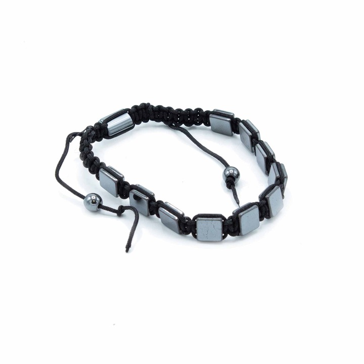 Bratara magnetica Hematit Shamballa, Cuburi plate