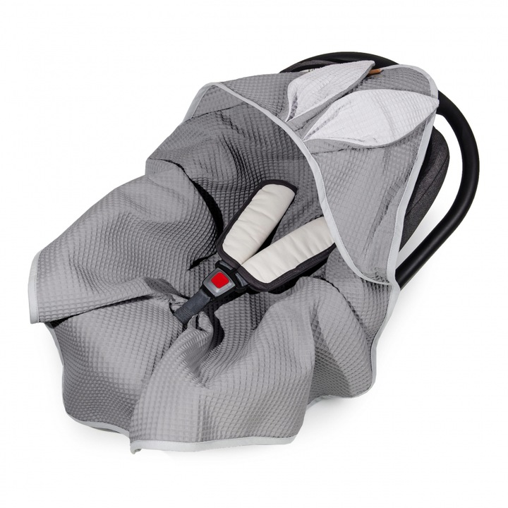 Paturica de vara pentru scaun auto sau carucior Floo for Baby Iepuras Grafit