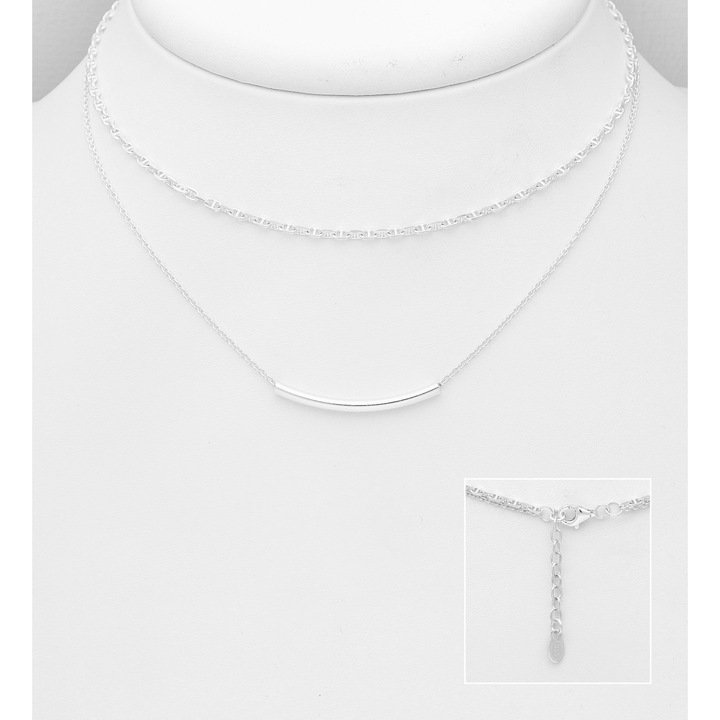 Colier din argint cu lantisor dublu, Minimal