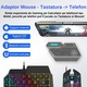 Kit Gaming Telefon cu Tastatura Iluminata 39 taste One Hand si mouse, Iluminare Rainbow, Video Game Combo, Suport Telefon Inclus, Wireless Mix SE cu Inteligent Spray Control, Compatibil Android, Mouse Gaming 1600/2400/3200 DPI, RGB, Negru