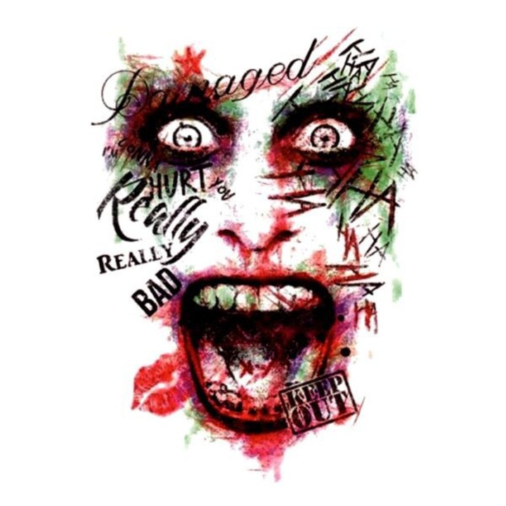 Tatuaj temporar, Flash Tattoos Romania, Joker Sanity, rezistent la apa, aplicare rapida, 15x21 cm