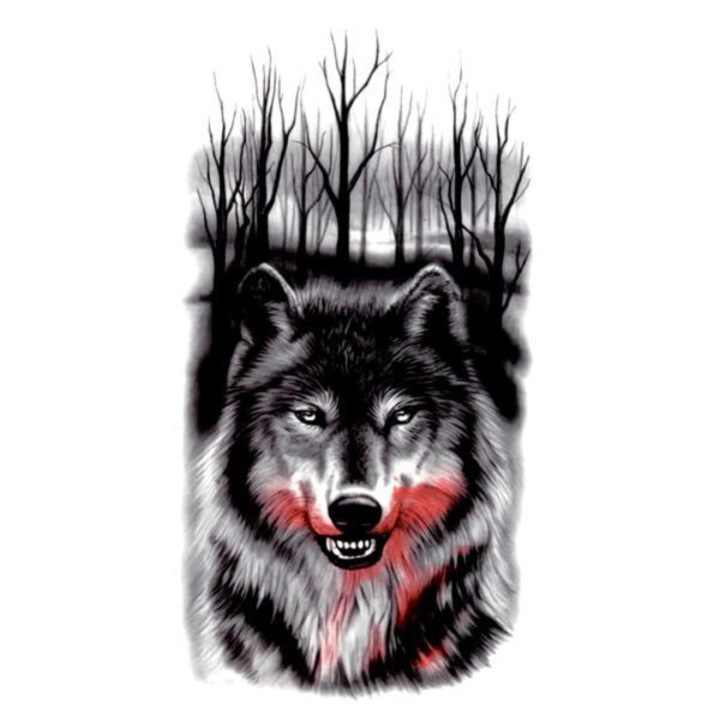 Tatuaj temporar, Flash Tattoos Romania, The Wolf, rezistent la apa, aplicare rapida, 15x21 cm
