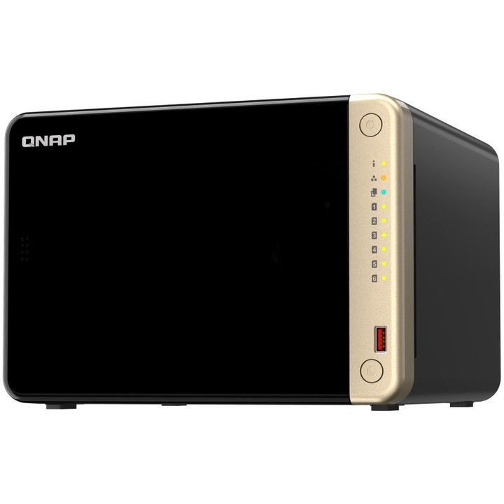 Network-attached storage Qnap TS-664-8G with Intel® Celeron® N5095 Quad-core 2.8GHz processor, 6-Bay, 2 PCIe M.2 2280 Slots, 8GB DDR4, 2 2.5GbE Ports