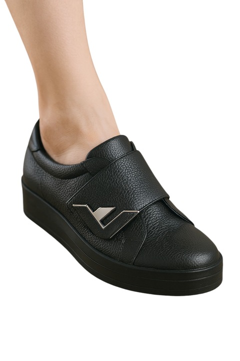 Pantofi Sport Eleganti Dama Fiorelli Piele Vegana Neagra cu Print Sarpe Marimea 37 EU