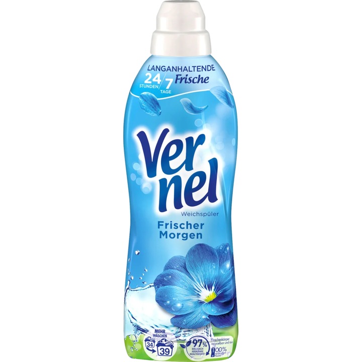 Vernel öblítő, Fresh Morning, antisztatikus, friss illatú, 39 mosás, 858ml