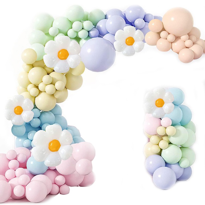 Комплект за аранжиране на балони, 157 части, маргаритка, многоцветен