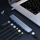 HUB Adapter Multiport 7 in 1 TICUSAN Type C/USB, 5x USB, 2x Type-C, Docking Station for Laptop, Grey