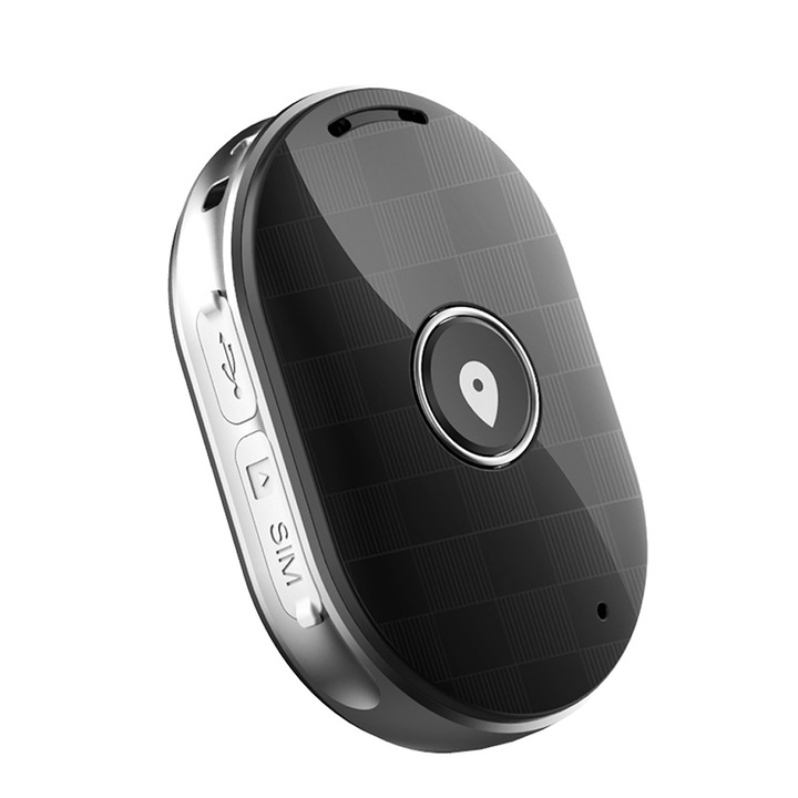 Dispozitiv de urmarire GPS JESWO, baterie 350mAh, buton SOS, redare ruta, negru, 33x15x50mm, 120h autonomie