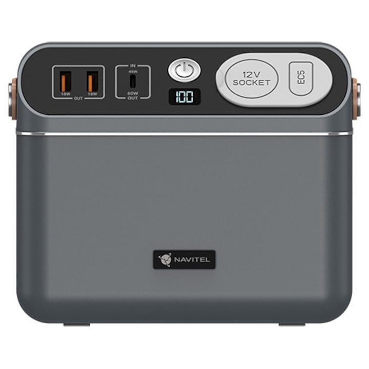 Statie de Alimentare Portabila NAVITEL NS150 cu starter auto si Invertor 12V-220V 150W, USB-C PD3.0 60W, 60000 mAh