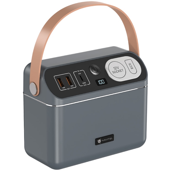 Statie de Alimentare Portabila NAVITEL NS150 cu starter auto si Invertor 12V-220V 150W, USB-C PD3.0 60W, 60000 mAh