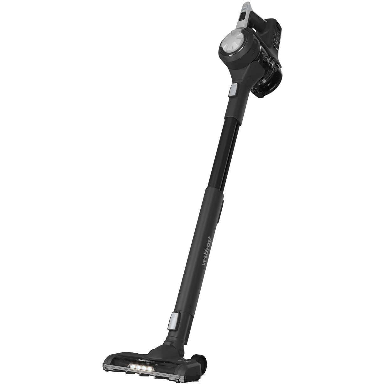 Aspirator vertical fara fir cu mop Vestfrost Aqua Plus Power VFVM4501GS, motor inverter, autonomie maxim 120 minute, negru