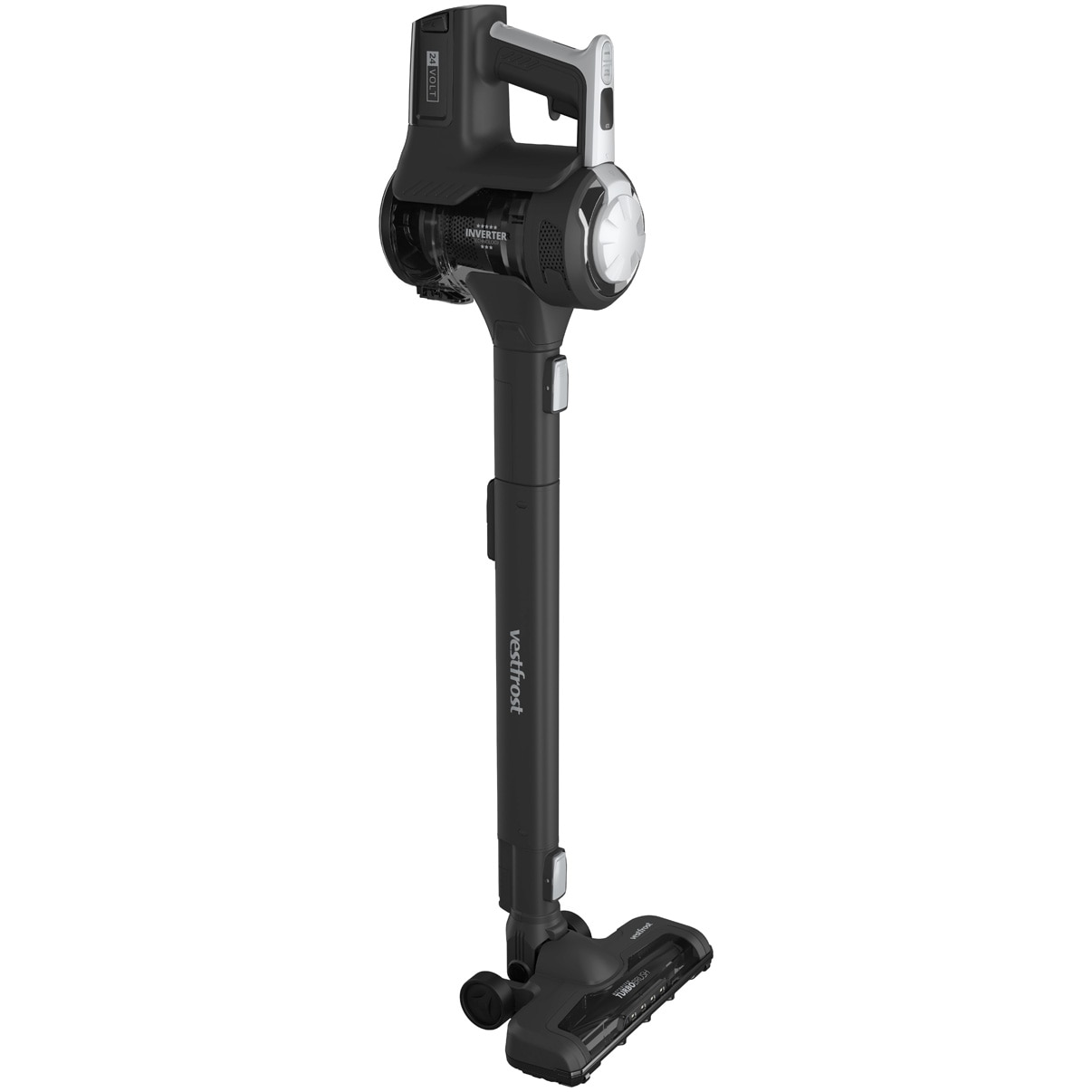 Aspirator vertical fara fir cu mop Vestfrost Aqua Plus Power VFVM4501GS, motor inverter, autonomie maxim 120 minute, negru