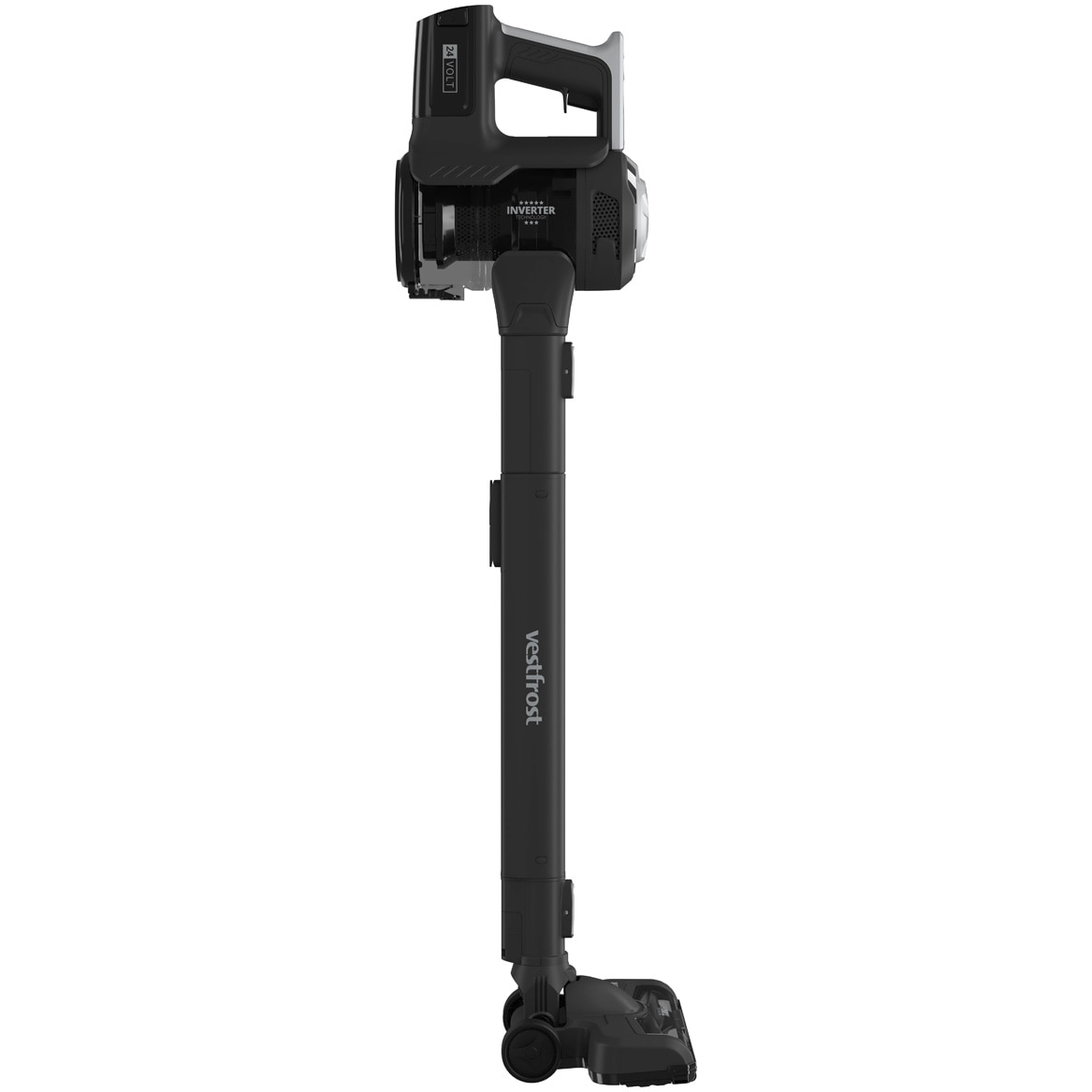 Aspirator vertical fara fir cu mop Vestfrost Aqua Plus Power VFVM4501GS, motor inverter, autonomie maxim 120 minute, negru