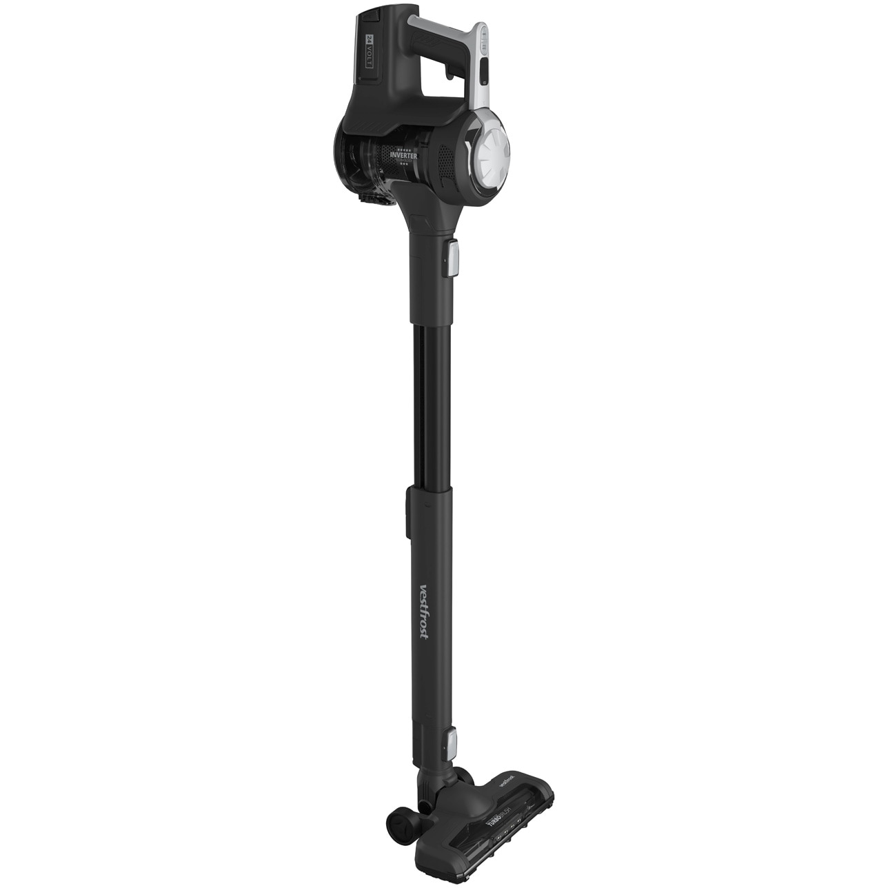 Aspirator vertical fara fir cu mop Vestfrost Aqua Plus Power VFVM4501GS, motor inverter, autonomie maxim 120 minute, negru
