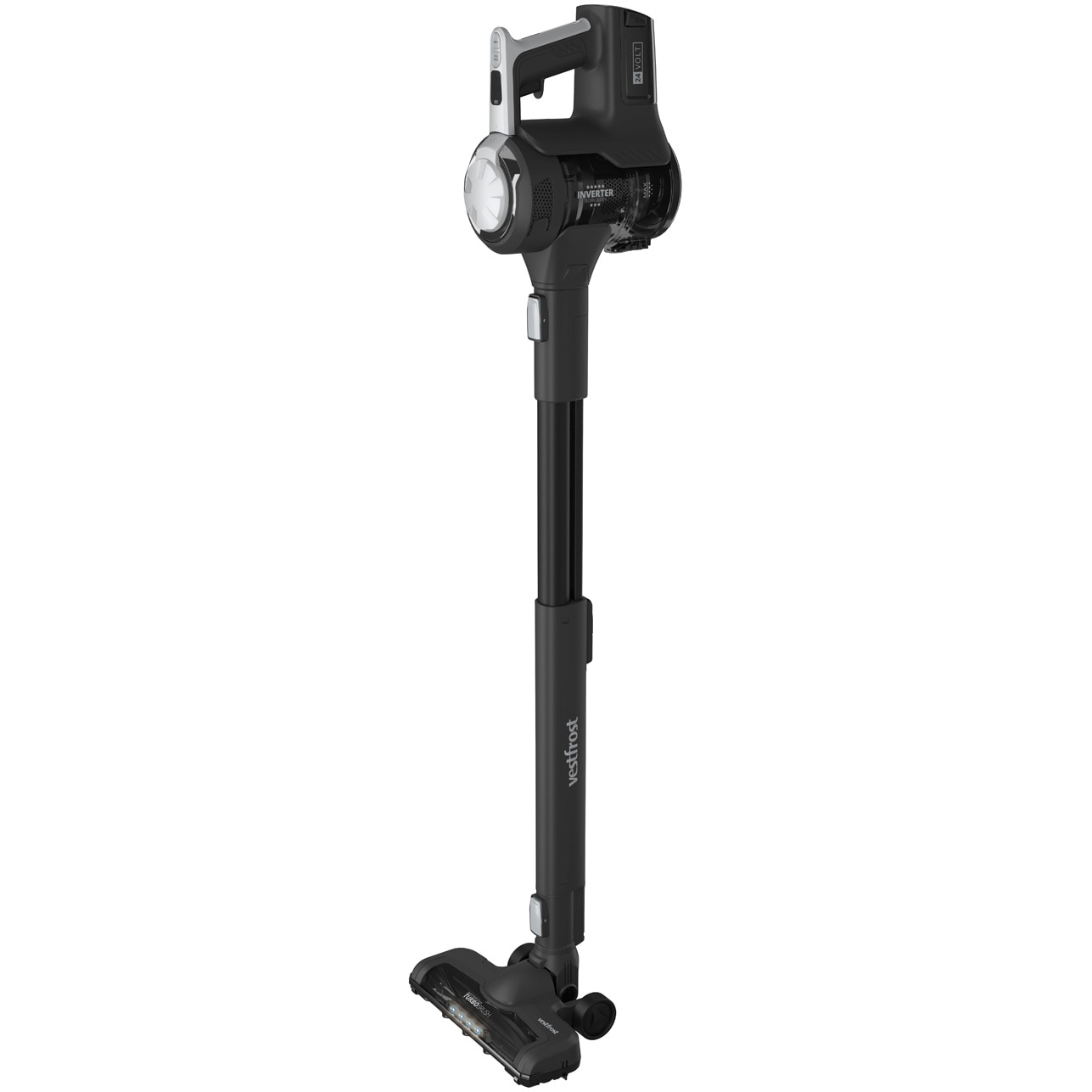 Aspirator vertical fara fir cu mop Vestfrost Aqua Plus Power VFVM4501GS, motor inverter, autonomie maxim 120 minute, negru