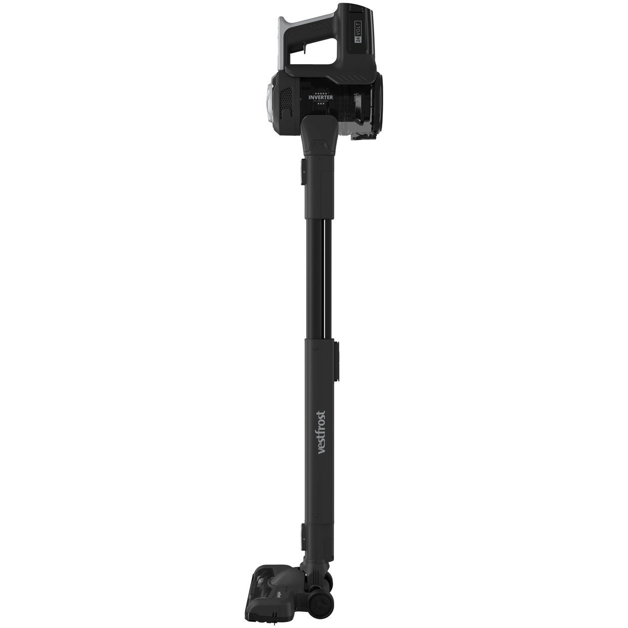 Aspirator vertical fara fir cu mop Vestfrost Aqua Plus Power VFVM4501GS, motor inverter, autonomie maxim 120 minute, negru