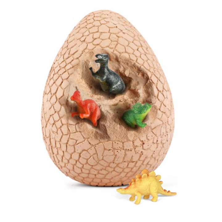 Ou de calcar, 14 dinozauri, jucarie educativa arheologica, 15 x 12 cm, multicolora