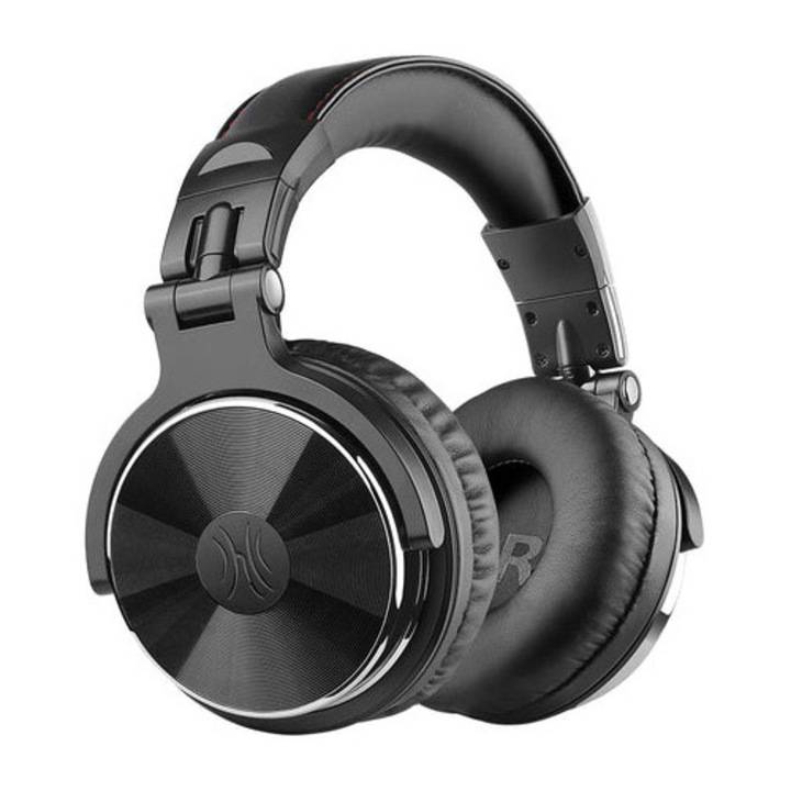 OneOdio Pro 10 Over the Ear fejhallgató, nagy felbontású audio, levehető vezeték, 3,5 mm-es/6,35 mm-es csatlakozó, fekete