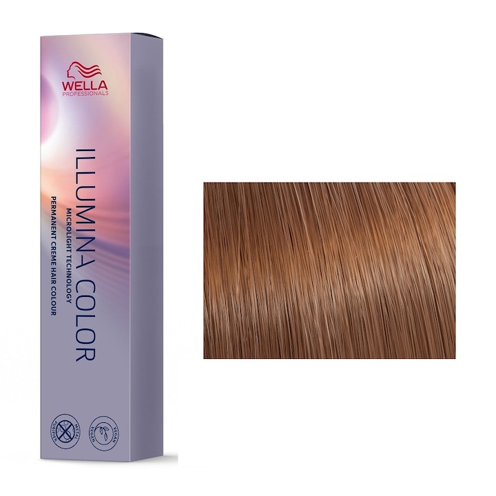 Tartós hajfesték Wella Professionals Illumina Color 7/42 közepes szőke matt vörös, 60 ml