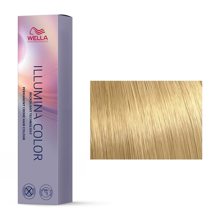 Tartós hajfesték Wella Professionals Illumina Color 9/37 nagyon világos szőke aranybarna, 60 ml