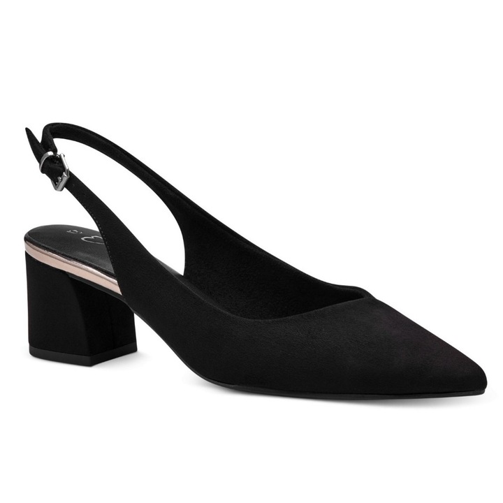 Pantofi dama decupati la spate, Marco Tozzi, Piele naturala, Negru, Marimea 36