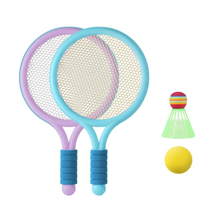 Set 2 rachete de tenis pentru copii, EVA/PVC, 40x24cm, Multicolor