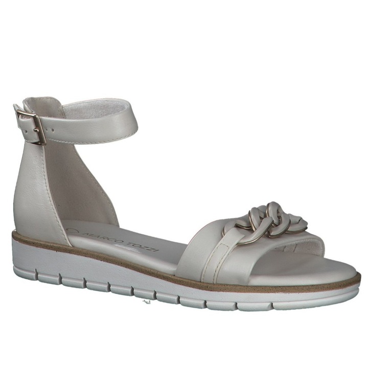 Sandale de dama, Marco Tozzi, Sintetic, Crem, 38 EU