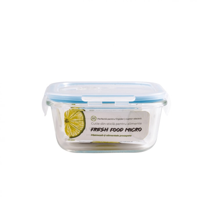 Fresh Micro ételtároló, hőálló üvegből, szelepes műanyag fedéllel, 520 ml