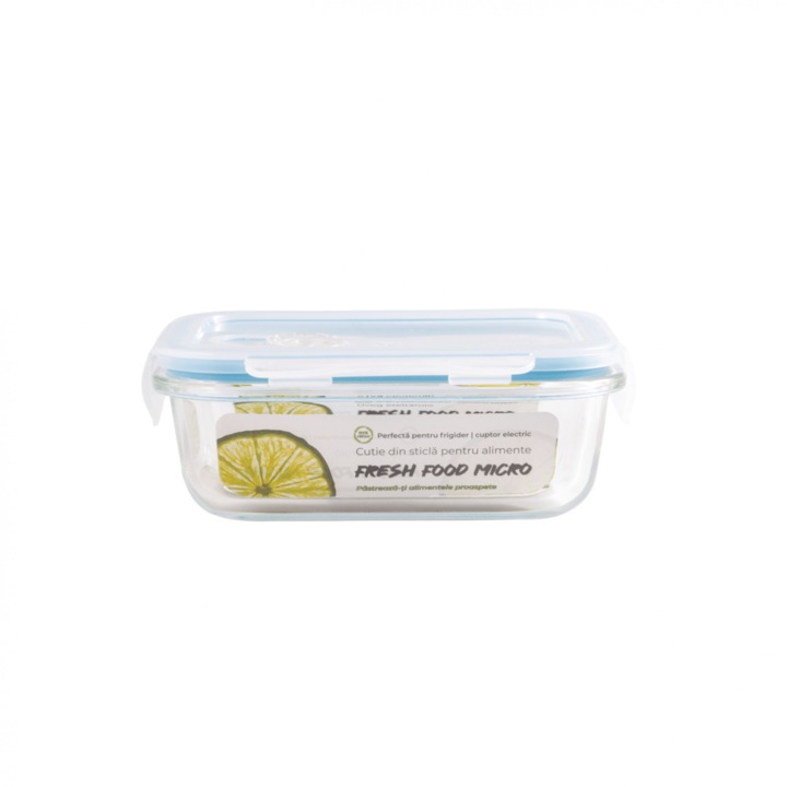Fresh Micro ételtároló, hőálló üvegből, szelepes műanyag fedéllel, 370 ml