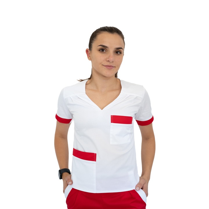 Costum medical White Adora, Red Passion, 36-S