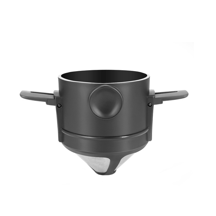 Филтър за кафе/чай, неръждаема стомана/PP, 118 x 75 x 73 mm, черен/сребрист