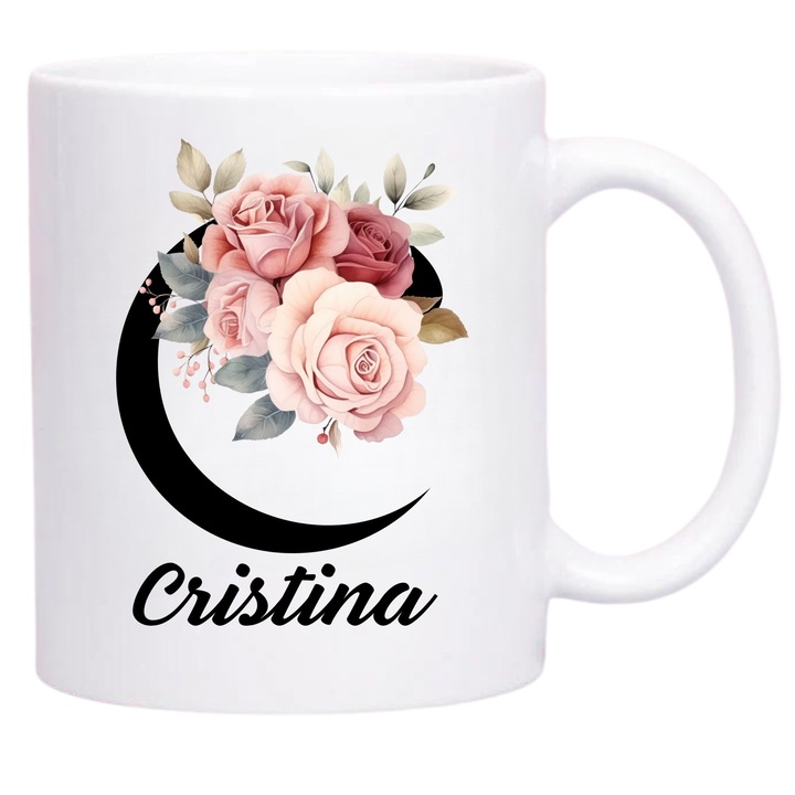 Cana ceramica, personalizata cu nume si trasaturi de personalitate, Cristina, 330 ml