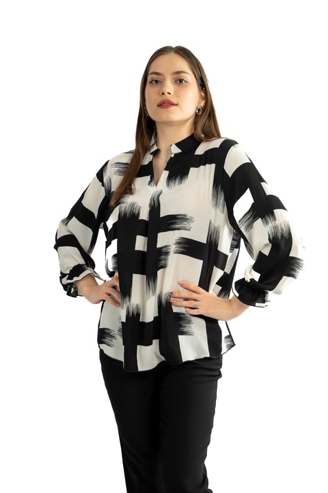 Bluza dama 821, Alb/Negru