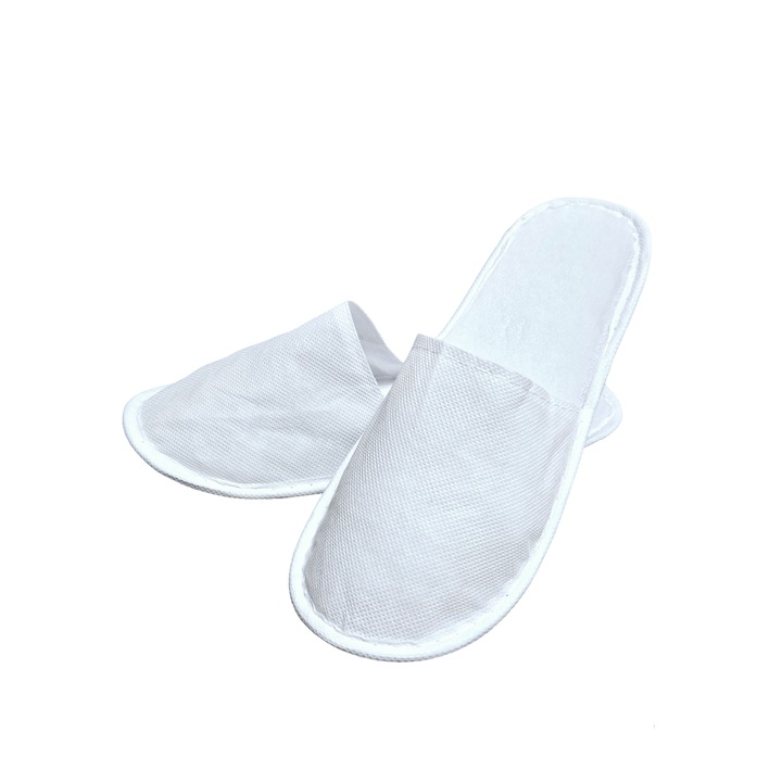 Papuci hotelieri de unica folosinta, inchisi, talpa Eva 3mm, albi, marime universal, 10 perechi
