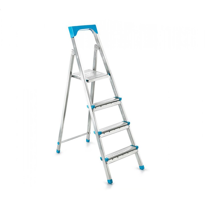 Scara Pliabila Dubla cu Platforma Plianta, Metalica, Design Special Anti-Alunecare, 3+1 Trepte